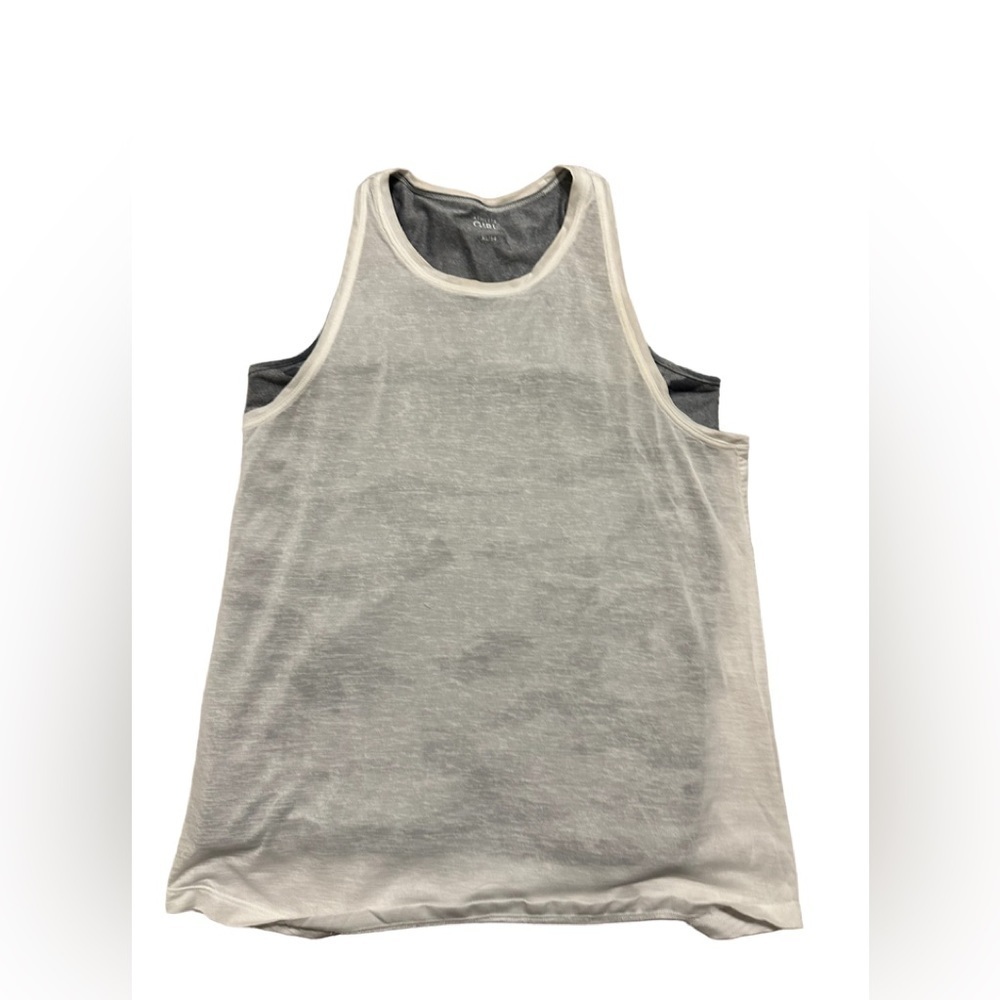 Athleta Girl Camo GRAY Large 14 Tie Breaker WHITE Tank Top